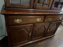 Stanley American Craftsman Cherry Wood Lexington Hutch China Display Cabinet