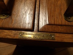 Vintage YAWMAN Wood File Cabinet Desktop Document Organizer Storage Chest, Mail