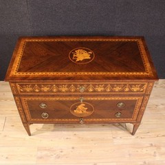 Italian dresser furniture commode inlaid wood chest of drawers Louis XVI style
