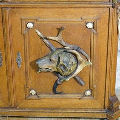 Large Black Forest Antler Gun Cabinet ca. 1900