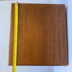 Vintage Oak Dovetail Card File Box Metal Slide Drawer