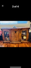 AMERICAN BURLED 19C INLAID VICTORIAN CABINET