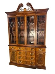 COUNCIL BANDED MAHOGANY INLAID CHINA CLOSET
