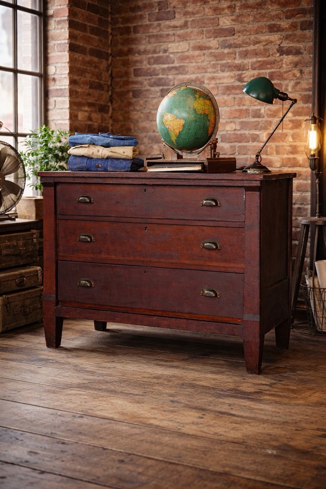 Antique Apothecary Cabinet Kitchen Island Vintage File Drawer Wood Counter