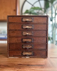 Vintage Small Quarter Sawn Oak Document Cabinet by Weis