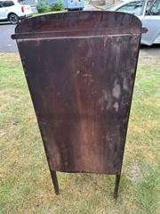 Best Antique Mahogany Sheet Music Cabinet with Beveled Mirror & Top Shelf Larkin