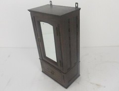 Kitchen Medicine Apothecary Bathroom Cabinet Carved Wood Ornate Hobnails