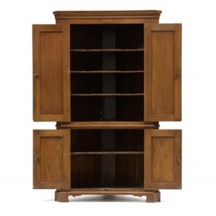North Carolina 19thc Federal Walnut Corner Cupboard