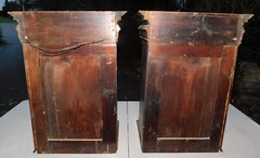 2 1800’s Antique Hanging Wall Cabinet English Colonial Cupboard 28 x 21 x 15″
