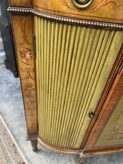 Italian Style Hand Painted with Cherubs Mahogany Cupboard Sideboard.
