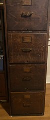 Library Bureau Sole Makers Antique Oak File Cabinet Drawer Slides Set Of 2
