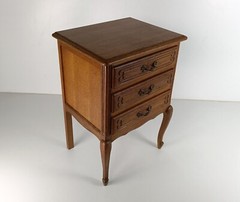 Louis XVI style Bedside End Table Cabinet Nightstand Wood Chest of Drawers 3 dra