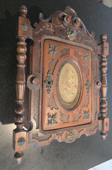 Antique Walnut Black Forest Carved Wall Cabinet