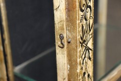 Antique Directoire Style Paint decorated Wall Vitrine Display Cabinet
