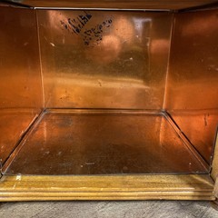 Antique Wood Cigar Humidor Copper Lined Humidor Elegant Cabinet *Read*