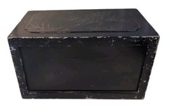 Scarce Vintage Chinese Black Lacquered Painted 2 Door Cabinet 20″x 12″X 11″