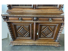 Vintage French Barley Twist Hutch ~ Display Cabinet ~ China Cabinet