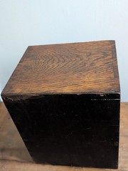 Oak 5 Graduated Drawer Small Cabinet Ceramic Insert Drawers Victorian Antique