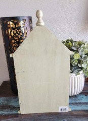 Vtg Wooden Trinket Jewelry Box Cabinet Tole Painted Topiary Cottagecore