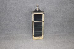 Antique Directoire Style Paint decorated Wall Vitrine Display Cabinet