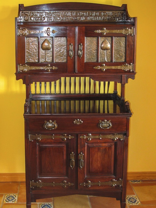 20% OFF Victorian Arts & Crafts Mahogany Smoker’s Cabinet Circa 1880