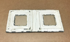 VTG 5×11 Multi Double White 3″ Photo Tin Ceiling Metal Picture Frame Old 646-26B