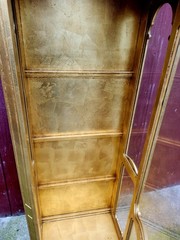 Antique Wieman gold Curio 3 Shelve Cabinet Display . Hollywood Regency Style