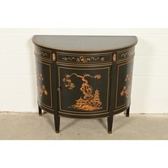 Imperial Furniture Grand Rapids French Regency Chinoiserie Demilune Cabinet