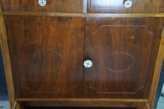 Antique Victorian Walnut Gentleman’s Chest of Drawers Cabinet Console 35″
