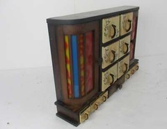 Art Deco Nouveau Kitchen Spice Rack Cabinet pop art Herbs Spices Jars Colored