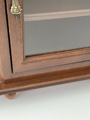 Vintage Wooden Wall Curio Cabinet Display Shelf Plexiglass Door Brown MDF 17”H