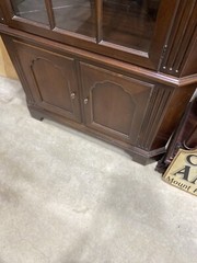 65051 Custom Hand Made Mahogany Corner China Cabinet Curio