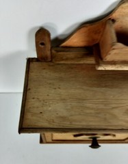 Antique Wall Hanging Herbal Rack Cabinet Kitchen Drawers Carved Sanded Wood Bar