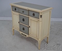 L60315: French Louis XV Paint Decorated Server Console Cabinet