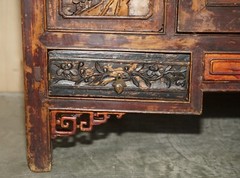ANTIQUE CIRCA 1860 CHINESE HAND PAINTED WEDDING CABINET HOUSEKEEPERS CUPBOARD
