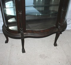 Antique Oak Curio China Cabinet – original finish – 44 inches wide