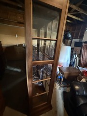 Vintage Solid Wood China Cabinet Display Glass Doors And Shelf’s 12 Panel .