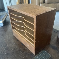 Small Vintage Wooden Filing Rack / Cabinet/ Letter – A5. MCM, Dovetailed Joints
