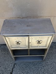 Antique Art Deco Steel Metal Dual Sided Dental Medical Cabinets Bar – a Pair