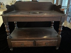 Antique Miniature Period Late 18th Early 19th C Child’s Washstand W/Bowl & Pitch