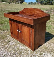 Antique Early Pennsylvania Primitive Cherry Dry Sink Hand Crafted 1840s Era