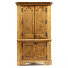 Antique Chippendale Large Architectural Corner Cupboard