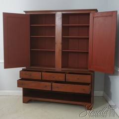 72231: SIMMS and THAYER Vintage Pine Linen Press Rustic Cupboard Cabinet