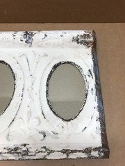 VTG Triple 4×6 Oval Photo Tin Ceiling Metal Shabby Picture Frame Old 784-26B