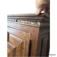 Antique victorian tiger oak hanging cupboard medicine cabinet raised panel