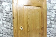 Antique German Wooden Wall Cabinet Bathroom Cabinet Hanging Cabinet around 1850