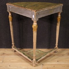 Lacquered and painted corner cabinet antique Louis XVI style table 20th century