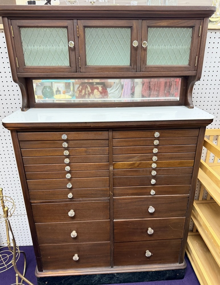 Antique 3 Door dental cabinet-American cabinet co-circa 1920’s Excellent Cond!