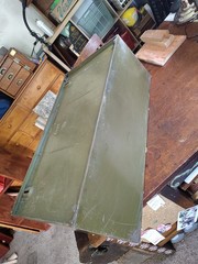 1950s 6-Drawer Green Metal Cabinet Y & E Brass Bits Vintage Works Great No Key