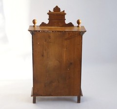 Antique Solid Oak Cabinet Gothic Style, Hand-Carved Wooden Cupboard, Rustic